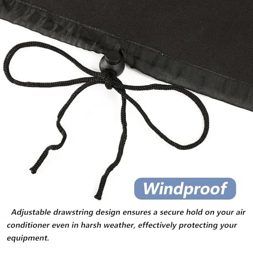 RV Air Conditioner Cover,RV AC Cover,Travel Camper Top Roof Trailer Cap Outside Folding Waterproof Dust Protection Replacement 600D Oxford Covers(43\"L x 30\"W x 15\"H Black)