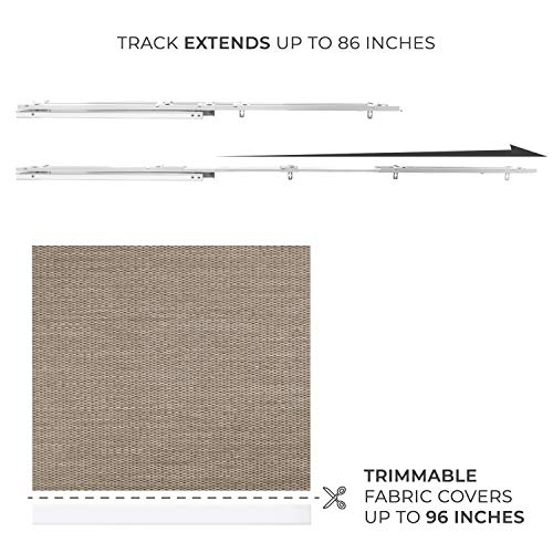 Chicology Vertical Blinds , Room Divider , Door Blinds ,Blinds For Sliding Glass Doors , Temporary Wall , Closet Curtain , Room Door, Woven Truffle (Natural Woven) W:46-86 X H:up-To 96 Inches #TOP1