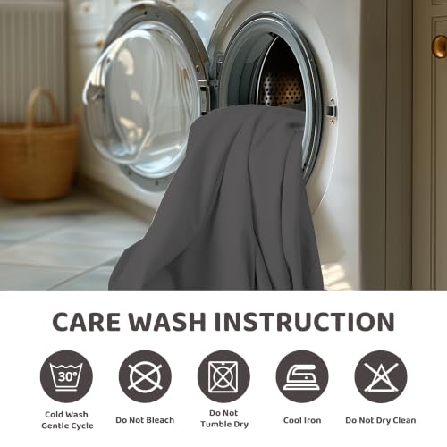 Image of Viviland 3 Pieces Boys Twin Sheets Set Kids, Dark Gray Bed Sheets | Breathable & Soft Microfiber Kids' Sheet & Pillowcase Sets, Fitted Sheet with 15 inch Deep Pocket and Corner Straps, Easy Care
