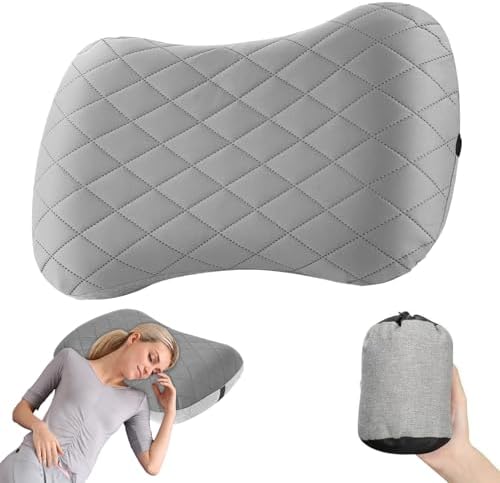 Oreiller Gonflable de Voyage Ultraléger avec Sac de Rangement, Co...
