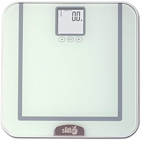 Eat Smart (Silver Precision Tracker Digital Bathroom Scale w/ 400 lb. Capacity AccuTrack Software Cover