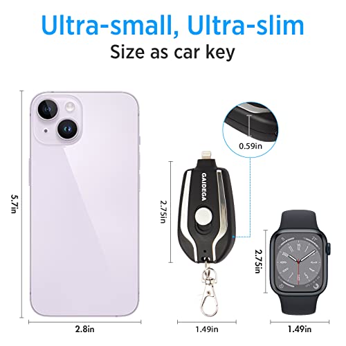 Gaidega Mini Emergency Power Pod, 100% Full Capacity Keychain Portable Charger For Iphone, Power Emergency Pod Fast Charging Power Bank Battery Pack For Iphone, Ipad, Airpods #TOP1