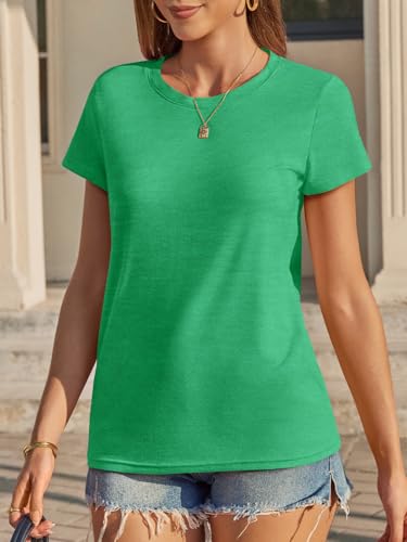 Image of UNCLECAT Womens Short Sleeve Tops Summer Basic T Shirts Casual Crewneck Tee