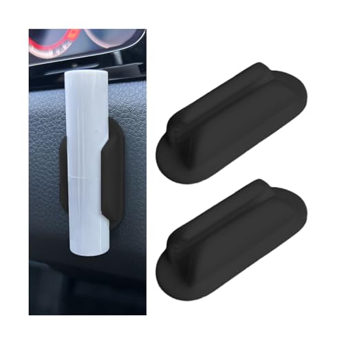 Osilly Car Lip Balm Holder 2PCS Upright Silicone Vehicle Chapstick Mount Automotive Interior Lipsticks Organizer Case Decor Accessories for Women and Girls Universal for SUV Sedan Truck (Black)