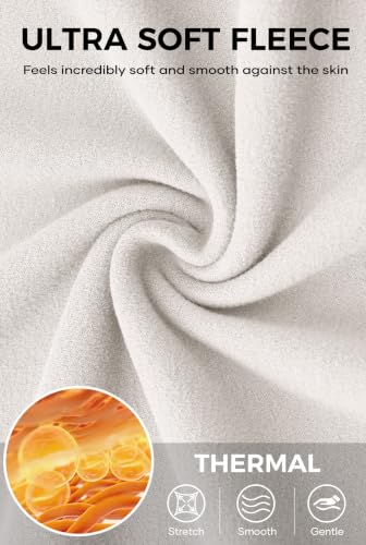 Image of Herberton Mens Mock Turtleneck Shirts Thermal Fleece Casual Undershirt | Mockneck, Long Sleeve, Warm Fleeced, Regular Fit, Soft Feel, Stretchy, Solid Color, Embroidery Design, Cold Weather, S-2XL
