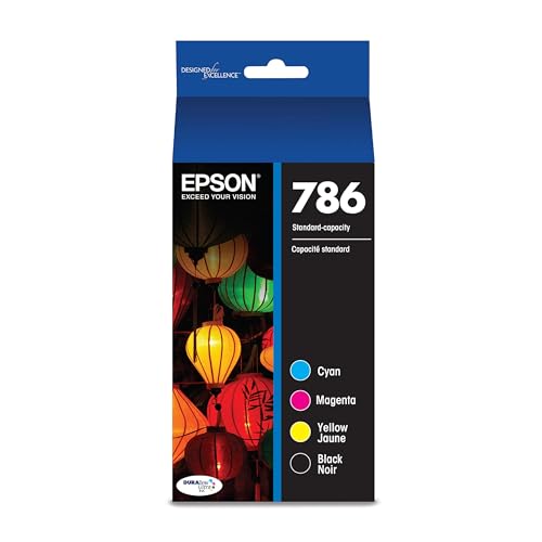 EPSON 786 DURABrite Ultra Ink Standard Capacity Black & Color Cartridge Combo Pack (T786120-BCS) Works with WorkForce WF-5110, 5190, 5620, 5690