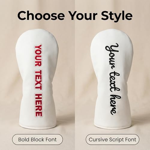 Embroidered Text Golf Headcover