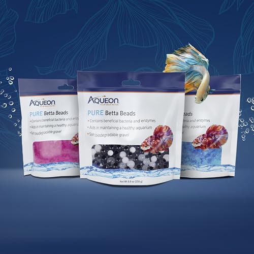 Image of Aqueon PURE Betta Beads, Water Care for Unfiltered Aquariums, Maintains Clear Water and Helps Breakdown Organic Sludge, Blue