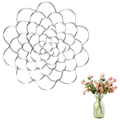Flower Arrangement Holder Stainless Steel, Wire Flower Arranging Tool Flower Grid Flower Frog Wire Arranger for Vase Floral Stems Bouquets Plant Fixation (6inch) (1 PCS)
