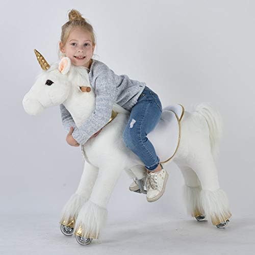UFREE Ride on Unicorn Toy, Riding Plush Walking Unicorn for Girls...