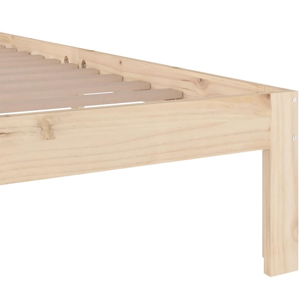 lite drewno sosnowe nowoczesna sypialnia z wezgłowiem Brąz 120x200 cm | Rama łóżka drewniana 120x200 cm bez materaca lite sosnowe z zagłówkiem solidna