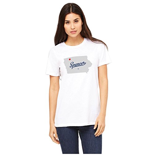Spencer Iowa T-Shirt Map Large Grey #TOP2
