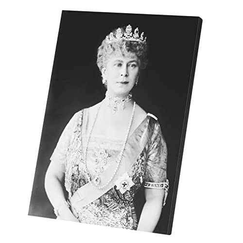 Tableau Reine Elizabeth vintage Angleterre - Toile imprimée portrait décoration murale
