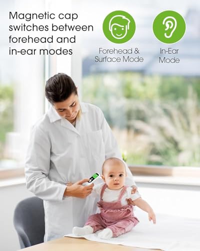 OxiPro TH1 Thermometer - Health & Pharma Award Winner 2025 - In-Ear, Forehead, Non-Touch & Baby Modes - Infrared Thermometer for Newborn, Baby, Kids, Children & Adult Temperature Measurement - Image 3
