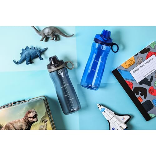 Image of Pogo BPA-Free Tritan Plastic Water Bottle with Chug Lid, 18 Oz, Grey (Pack of 6)