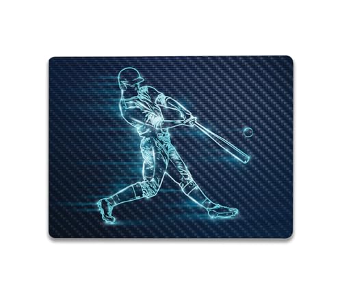 Image of MightySkins Carbon Fiber Skin Compatible with Microsoft Surface Laptop Go 3 (2023) Full Wrap Kit - Glow Baseball | Protective, Durable Textured Carbon Fiber Finish | Made in The USA