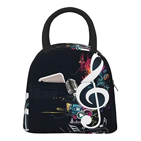 Bolsa de almuerzo reutilizable FUCVNPZ con música de notas Cover