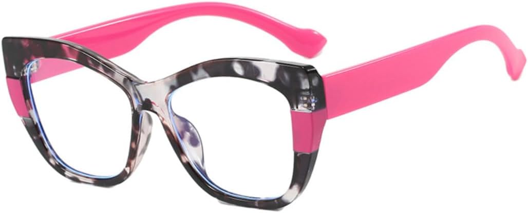 Retro Color-blocked Glasses Lady Casual Cat Eye