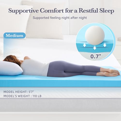 Image of SINWEEK 3 Inch Gel Memory Foam Mattress Topper Twin XL Size for Dorm Room, Ventilated Pad for Body Pressure, Cooling Bed Topper with Breathable Soft Cover, CertiPUR-US Certified