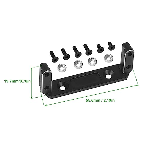 Soporte servo de eje RC 1/10 RC Crawler Capra Axle Servo Mount de aluminio negro 4