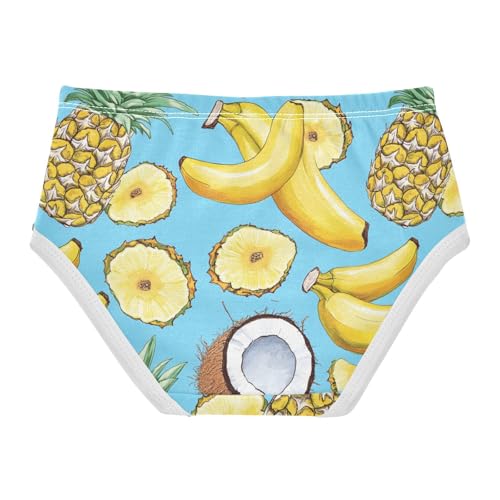 Wusikd Bananas Pineapples Girls' Underwear Cotton Coconut Girls Briefs Soft Toddler Underwear 2T2