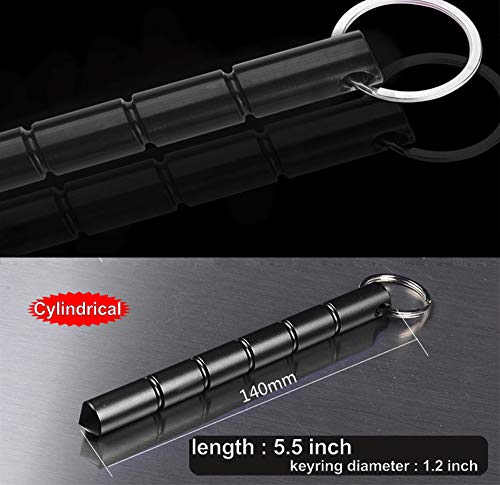 Kaiyuan Dynasty Self Defense Metal Keychain Aluminum Keyring 2 Black & 1 Silver Safe Blunt Chain For Pressure Tip Anti-Wolf Weapon Tactical 3 Pack #TOP4