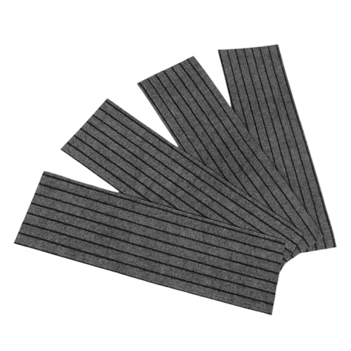 COHEALI 4pcs Outdoor Non-Slip Stair Treads Mats with Self-Adhesive Backing, 24x80cm Deep Gray Anti-Skid Step Rugs for Snowy Weather, Sturdy Safety Carpet for Wooden and Concrete Steps