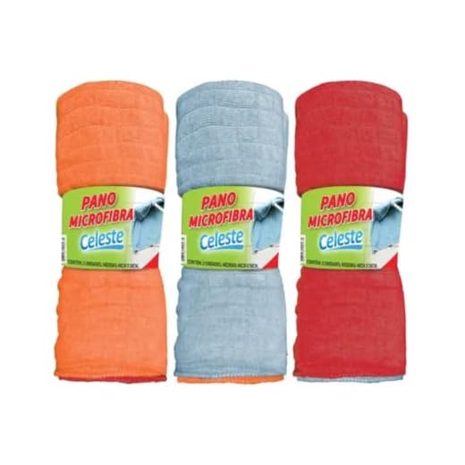 Pano de Chão Pacote 3 Cores Mistas em Microfibras 48x58cm