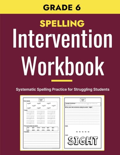 Spelling Intervention Workbook 6Th Grade