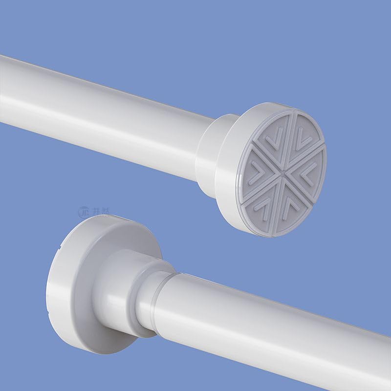 Image of HomeCloud Tension Shower Curtain Rod - Expandable, No Drilling Required, Rust-Proof & Heavy-Duty for Bathroom or Divider Use (White Pack of 1, Extendable - 110 to 200 Cm)