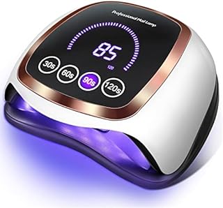 Gel UV LED Nail Lamp, UV LED Nail Dryer for Gel Polish with 4 Timer Settings, Auto Sensor and LCD Touch Screen, Professional Gel Polish Light Curing Lamp for Salon and Home Use