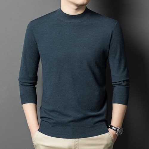 Autumn and Winter Long Sleeve Men's Half High Collar Underwear Knitted Sweater Leisure Wool Sweater2