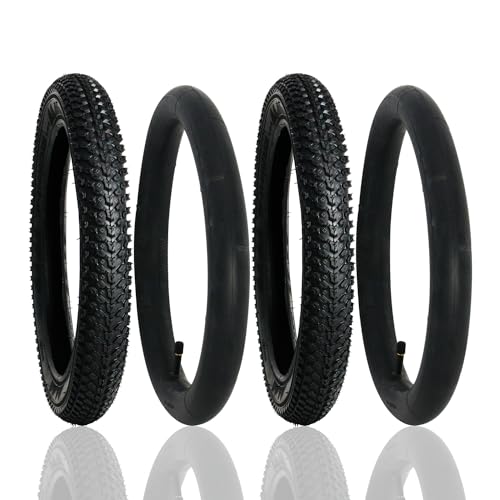 Zhuge 2Pcs 14 Inch Bike Tire 14 x 2.125(57-254) 32mm Valve Heavy Duty Bike Tire Tube for Replacement Electric Scooters and E-Bike Tires Kids Bike Replacement Tires and Inner Tubes