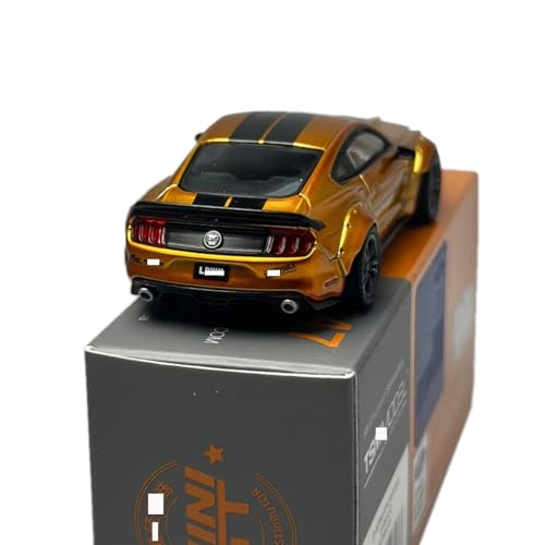 Auto de metal 1:64 Mustang LB Works Ford Gold modelo coleccionable miniatura 6