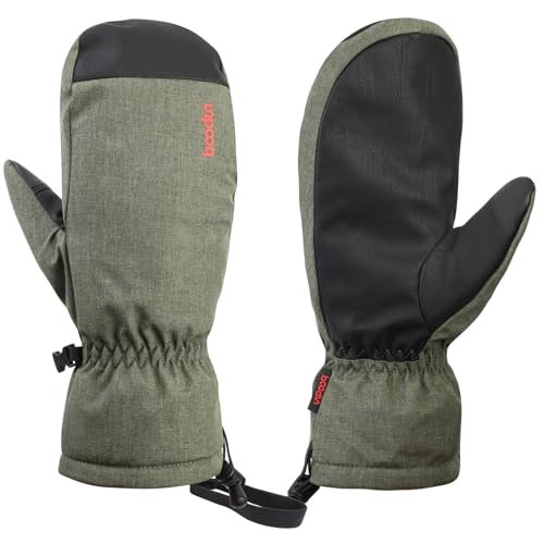 QKURT Ski Mittens, Winter Snowboard Mittens Gloves Waterproof Snow Gloves for...