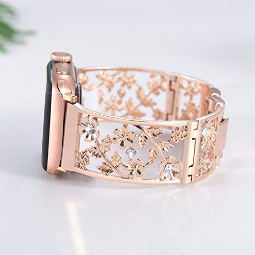 Image of Floral Band for Apple Watch Band, Women, Rose Gold, 42 /44 /45 /46 /49mm