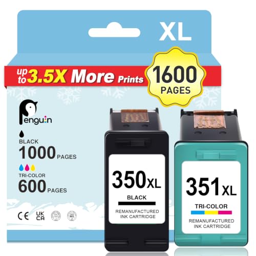 Penguin 350XL 351XL Cartuchos de Tinta para HP 350 XL 351 XL Negro y Color