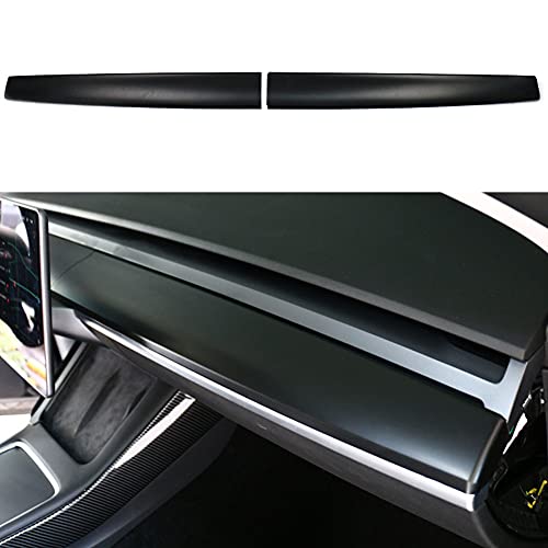 Goodangie00 2Pcs ABS Matte Black Style Dashboard Dash Cover Wrap Cap Interior Accessories Compatible with Latest 2021 2022 Tesla Model 3 Model Y