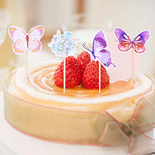 BESTonZON 24 PZ Topper Cupcake a Forma di Farfalla...