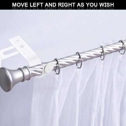 Gardinenstangen Halter, 25mm Gardinen Halterung mit Schrauben 2 Stück Metall Verstellbare Wandhalterung Weiße Vorhangstange Halterungen für Hause Büro,Schlafzimmer, Schrank, Badezimmer