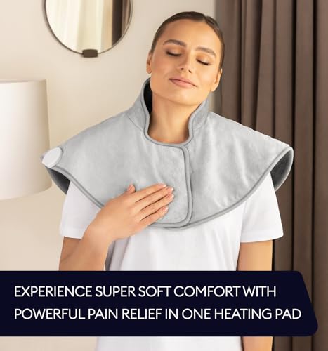Image of GENIANI Electric Throw - Heating Pad for Neck and Shoulders, Large Heated Pad for Neck Pain, Shoulder Heating Wrap with 4 Auto Shut-Off, 6 Heat Settings, Pain Relief, Gifts for Women Men - 22 inchx24 inch