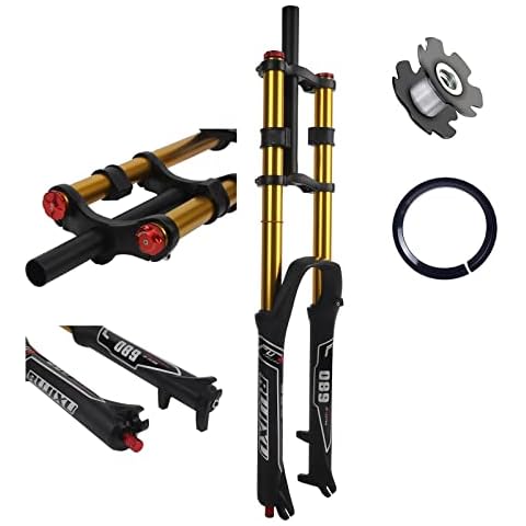 MZPWJD Bike Suspension Forks 26 27.5 29 Inch Mountain Bike Forks Disc Brake Rebound Adjust mtb Quick Release Travel 135mm Air Suspension DH Bicycle Taper 1-1/2" Straight 1-1/8" Cover