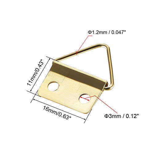 Image of uxcell Triangle Ring Picture Hangers, 24mm x 18mm Golden Assortment Kit for Photo Hanging Solutions, 20 Pcs