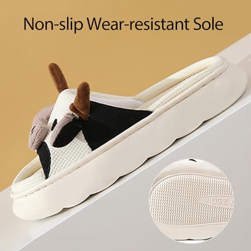 GULAKY Cow Slippers for Women Fuzzy Cute Kawaii Shoes Super Warm Soft Sole Non-slip Lightweight4