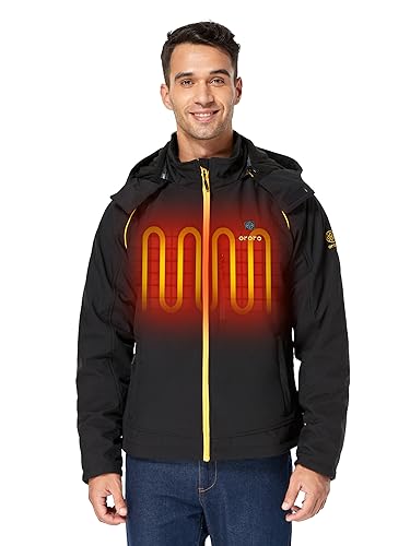 ORORO Men's Heated Jacket with Battery, Heated Coat with Detachable