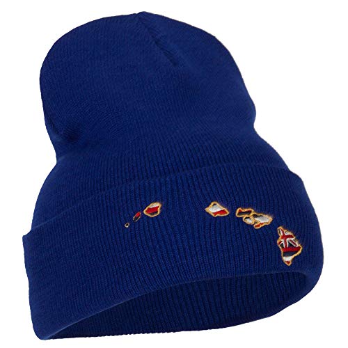 Image of e4Hats.com Hawaii Map State Flag Embroidered Long Beanie