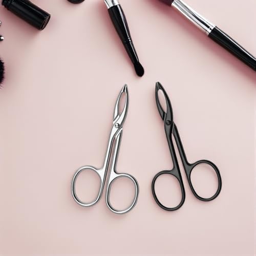 Pinzas de cejas Alipis portátiles de acero inoxidable en caja para retoques faciales de viaje 4