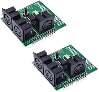 2pcs MIDI Shield Breakout Board Digital Interface Adapter with MIDI in/Out/Thru Ports and Run/PGM Switch