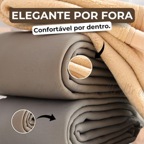 Meia Calça Térmica Feminina Translúcida Forrada Peluciada e Grossa Fio 220 Com Pé - Lene