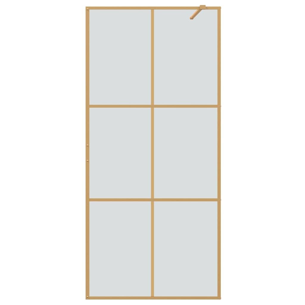 Parete Doccia Walk-in Vetro Temperato 90x195 cm Spessore 5mm Regolabile da 89 a 90 cm con Asta di Supporto da 100 cm per Bagno e Ristrutturazione